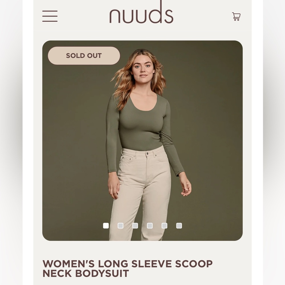 Nuuds medium scoop neck bodysuit in dark olive